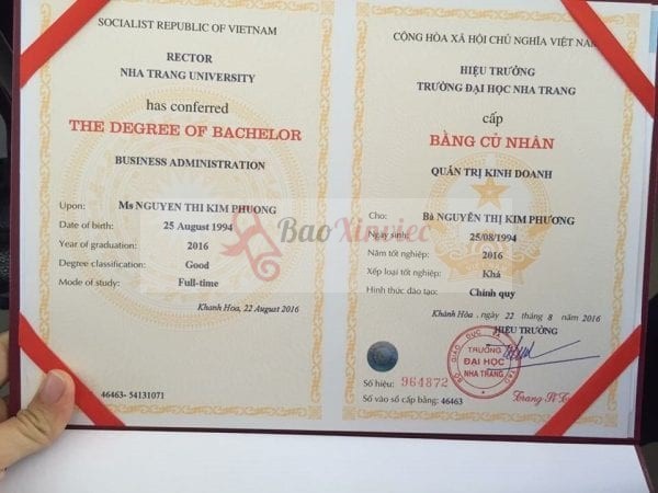 Dịch Vụ Làm Bằng Đại Học Tại Nha Trang Bởi Cơ Sở Bao Xin Việc