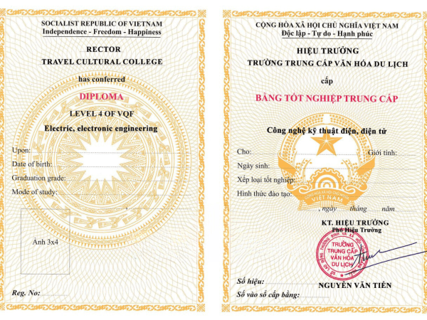 Làm Bằng Trung Cấp Ngành Điện Đảm Bảo Sử Dụng Toàn Quốc