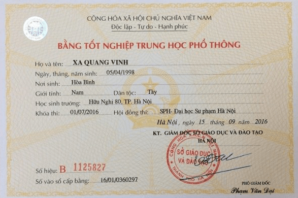 Làm bằng cấp 3 tại Bắc Ninh uy tín giá rẻ