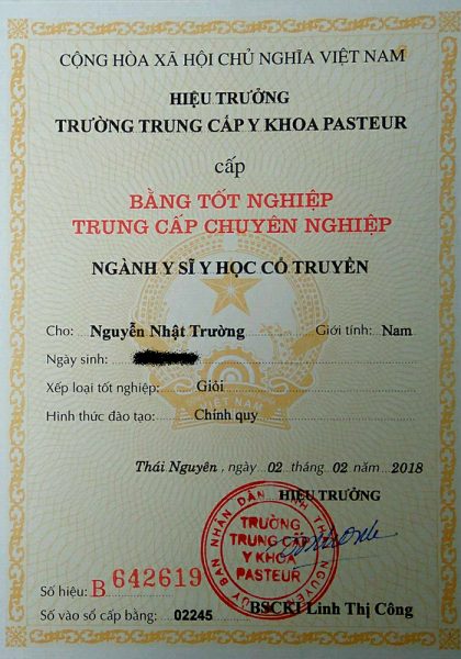 Làm Bằng Y Học Cổ Truyền Uy Tín Chất Lượng