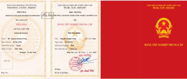 Làm Bằng Trung Cấp Ngành Điện Đảm Bảo Sử Dụng Toàn Quốc