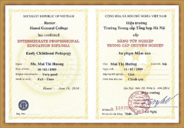 Làm Bằng Trung Cấp Sư Phạm Mầm Non Uy Tín Chất Lượng
