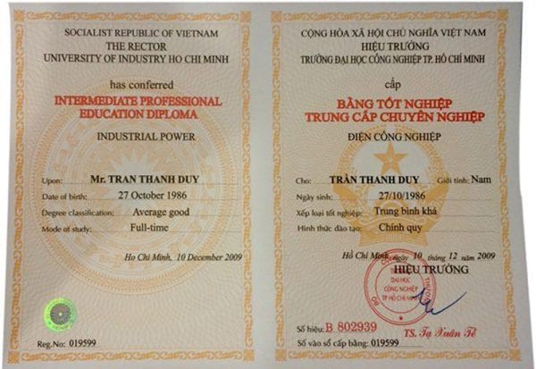 Mua bằng trung cấp tại Đà Nẵng