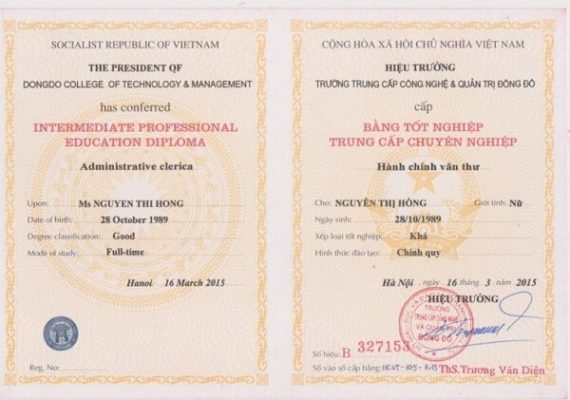 Làm Bằng Đại Học Trung Cấp Văn Thư Lưu Trữ Đảm Bảo Sử Dụng Toàn Quốc