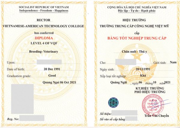 Làm bằng trung cấp thú Y chuẩn Bộ Lao Động Thương Binh Xã Hội