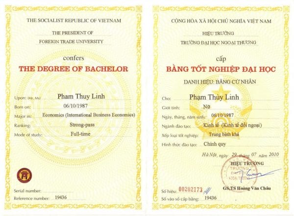 Làm Bằng Đại Học Ngoại Thương Chất Lượng Tại Bao Xin Việc