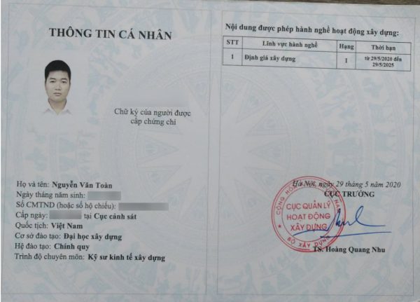 Cam kết chứng chỉ đạt chất lượng chuẩn như thật