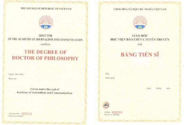 làm bằng tiến sĩ