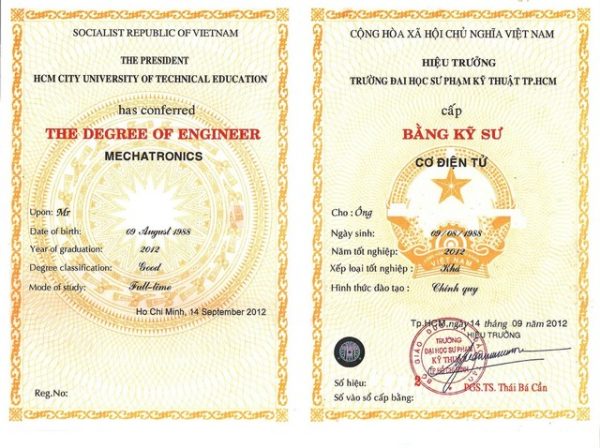 Dịch vụ làm bằng Đại học Sư phạm Kỹ thuật uy tín