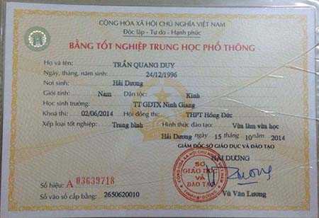 Nhận Làm Bằng Cấp 3 Giá Rẻ Tại Hải Dương Chuyên Nghiệp
