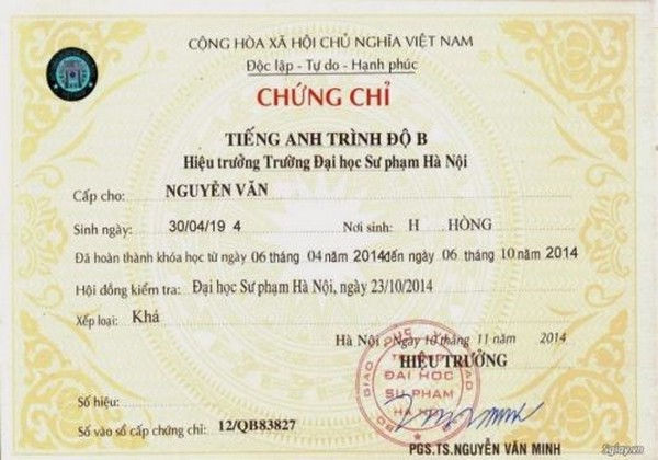 Chứng chỉ tiếng Anh A/B/C