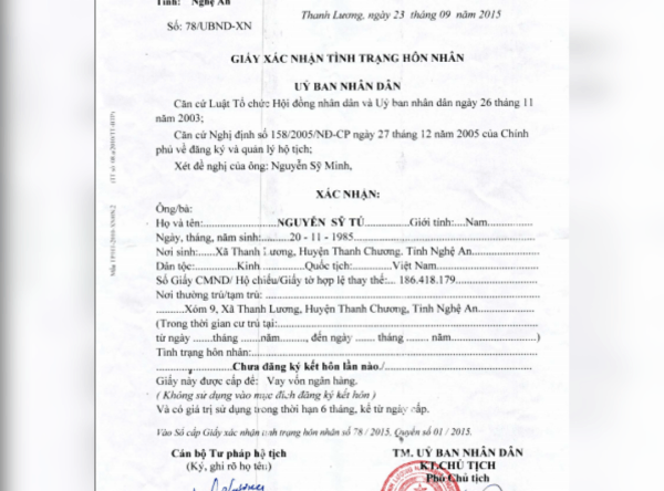 Làm Giấy Xác Nhận Độc Thân Giả Không Cần Đến Cơ Quan Nhà Nước