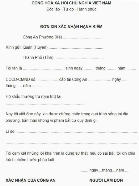 Cập Nhật Mẫu Giấy Xác Nhận Hạnh Kiểm Mới Nhất