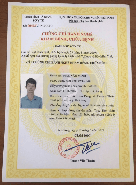 Chứng chỉ hành nghề thuốc y học cổ truyền