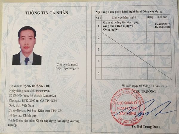 Làm Chứng Chỉ Hành Nghề Giám Sát Xây Dựng Hạng 1 2 3