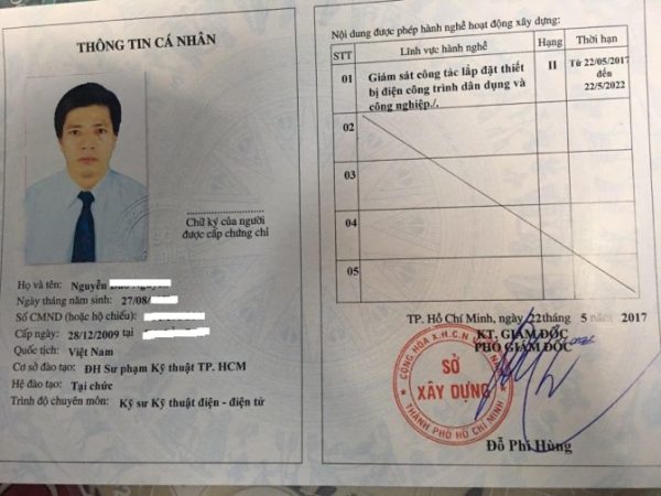 Làm Chứng Chỉ Hành Nghề Giám Sát Xây Dựng Hạng 1 2 3