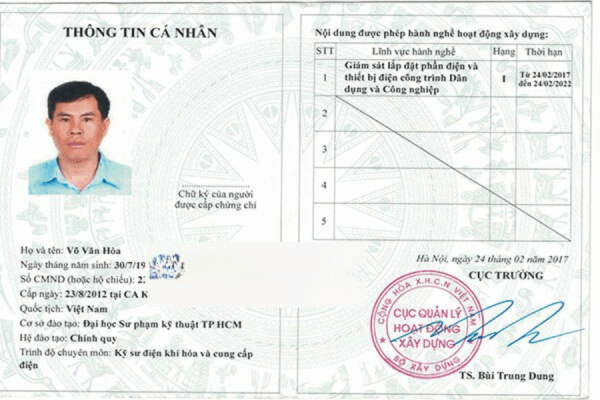 Làm Chứng Chỉ Giám Sát Cơ Điện Hạng 1 2 3 Uy Tín Tại Bao Xin Việc