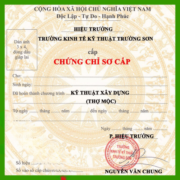 Làm Chứng Chỉ Nghề Thợ Mộc Lấy Ngay Tại Bao Xin Việc
