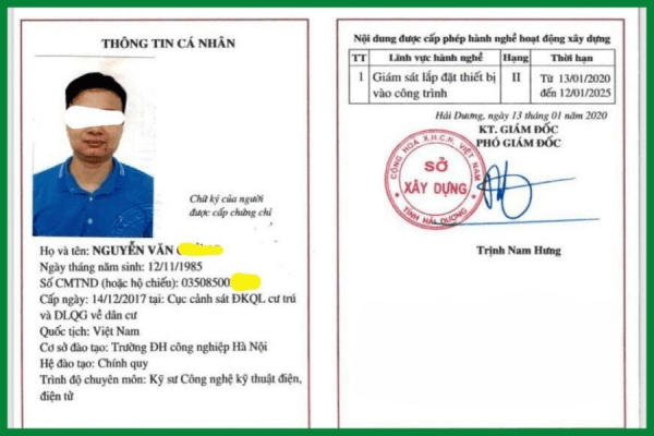 Làm Chứng Chỉ Giám Sát Cơ Điện Hạng 1 2 3 Uy Tín Tại Bao Xin Việc