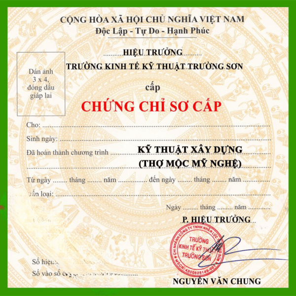 Làm Chứng Chỉ Nghề Thợ Mộc Lấy Ngay Tại Bao Xin Việc