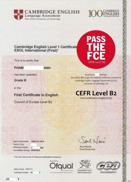 Làm Chứng Chỉ FCE Nhanh Chóng, Giống Thật 100% Tại Bao Xin Việc