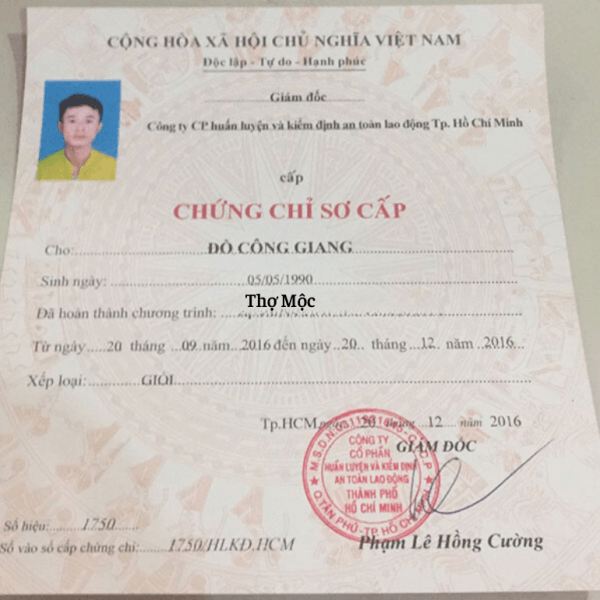Làm Chứng Chỉ Nghề Thợ Mộc Lấy Ngay Tại Bao Xin Việc