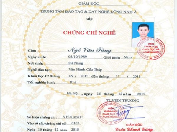 Làm Chứng Chỉ Cẩu Trục Đảm Bảo Có Thể Đi Làm Ngay