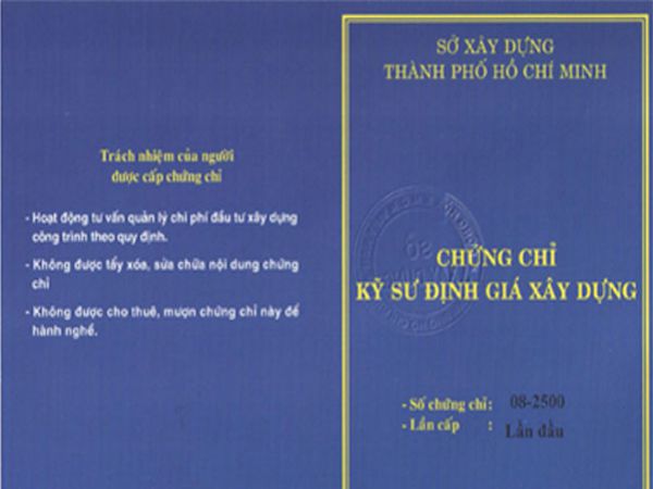 Làm Chứng Chỉ Định Giá Xây Dựng Tại Bao Xin Việc