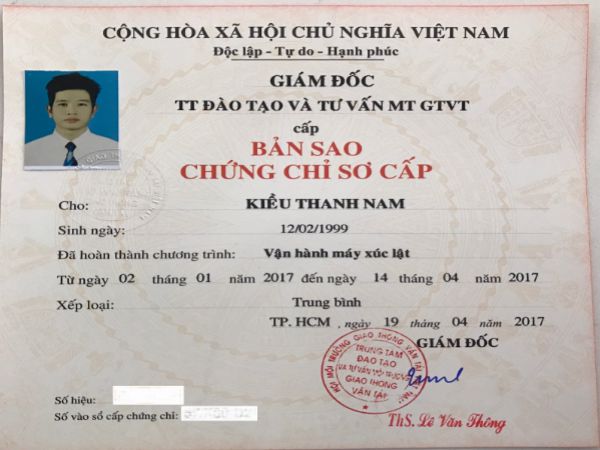 Làm Chứng Chỉ Máy Xúc - Giấy Phép Lái Máy Xúc Trên Toàn Quốc