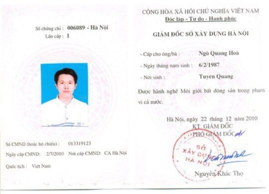 Dịch Vụ Làm Chứng Chỉ Môi Giới Bất Động Sản Uy Tín Tại Bao Xin Việc
