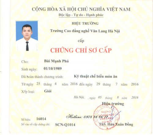 Làm Chứng Chỉ Nấu Ăn Giá Rẻ Uy Tín Chất Lượng Tại Bao Xin Việc