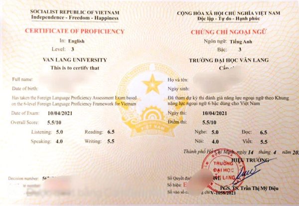 Bằng B1 chứng chỉ Vstep có thời hạn bao lâu