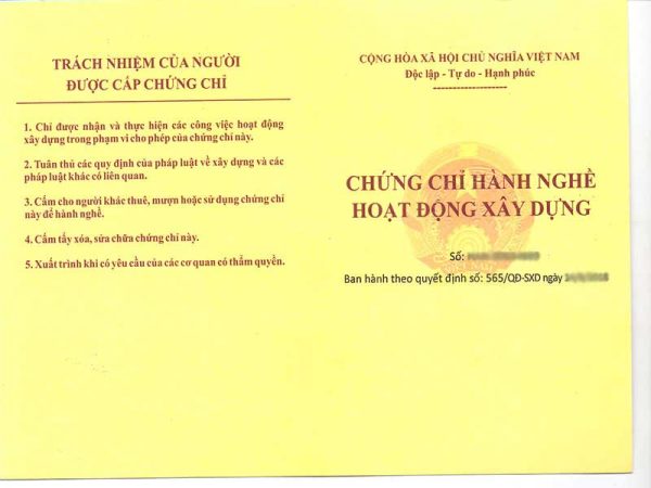 Các quy định pháp lý về chứng chỉ hành nghề xây dựng
