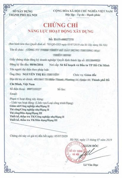 Chứng Chỉ Năng Lực Xây Dựng Hạng 2